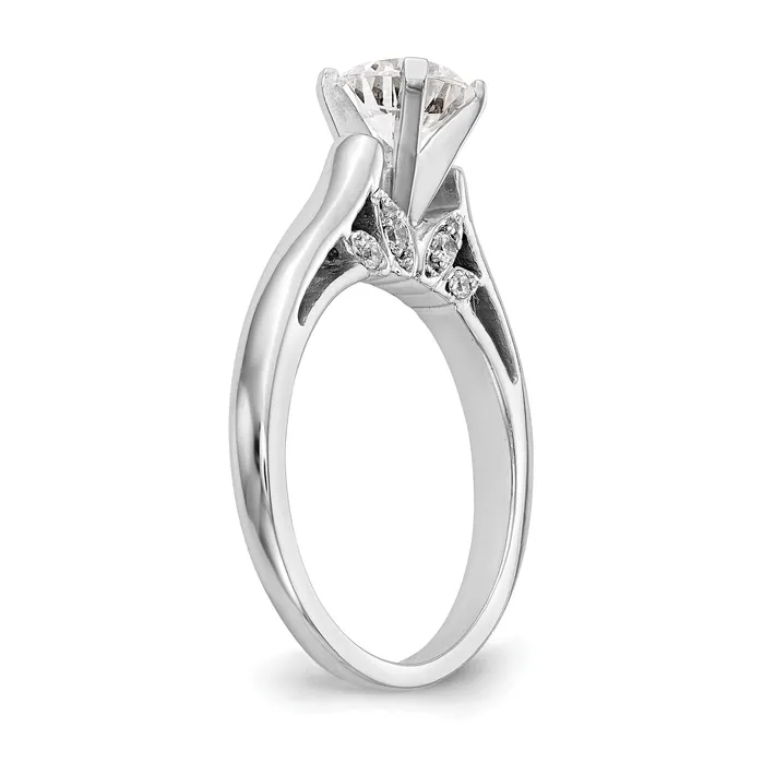 Rings Goldia 010ct CZ Solid Real 14K White Gold Peg Set Solitaire Engagement Ring Engagement Ring