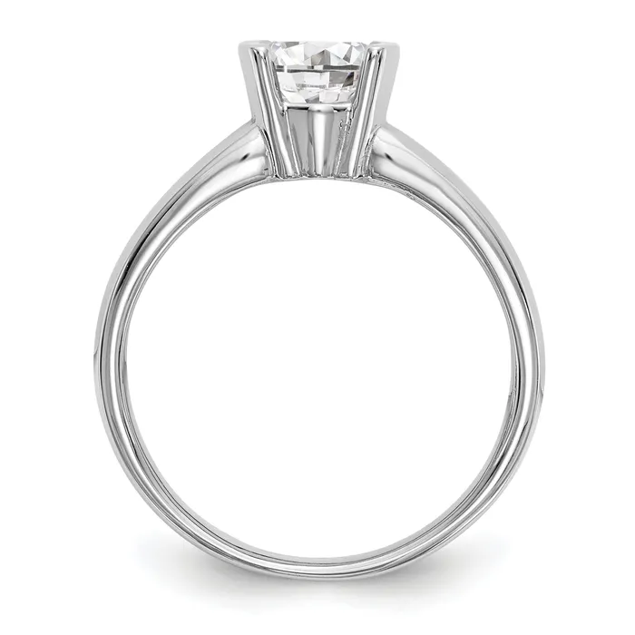 Rings Goldia 033ct CZ Solid Real 14K White Gold Round Bezel Solitaire Engagement Ring