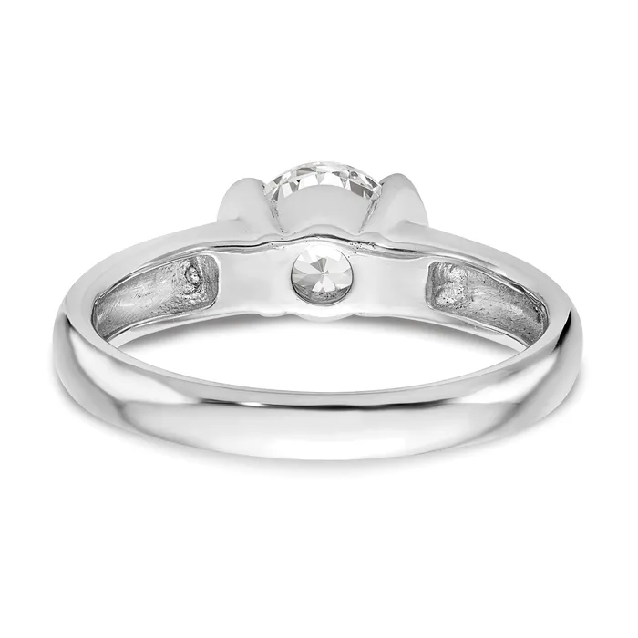 Rings Goldia 033ct CZ Solid Real 14K White Gold Round Bezel Solitaire Engagement Ring