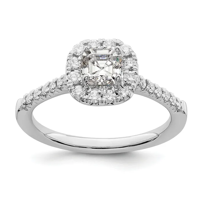Rings Goldia 050ct CZ Solid Real 14K White Gold Ascher Halo Engagement Ring Rings Goldia 050ct CZ Solid Real 14K White Gold Ascher Halo Engagement Ring