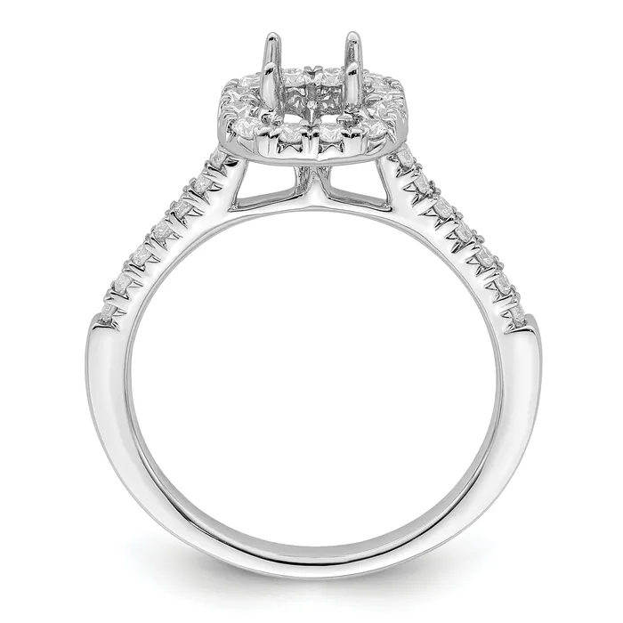 Rings Goldia 050ct CZ Solid Real 14K White Gold Ascher Halo Engagement Ring
