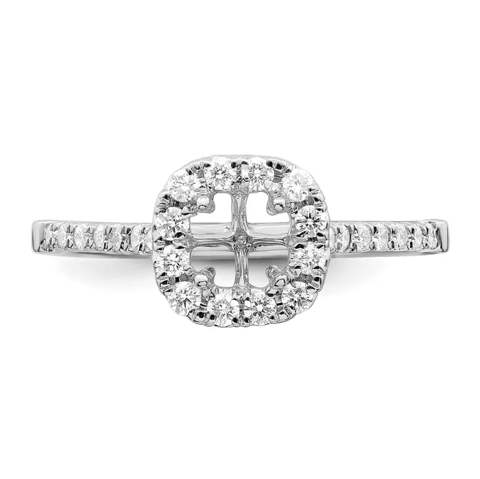 Rings Goldia 050ct CZ Solid Real 14K White Gold Ascher Halo Engagement Ring