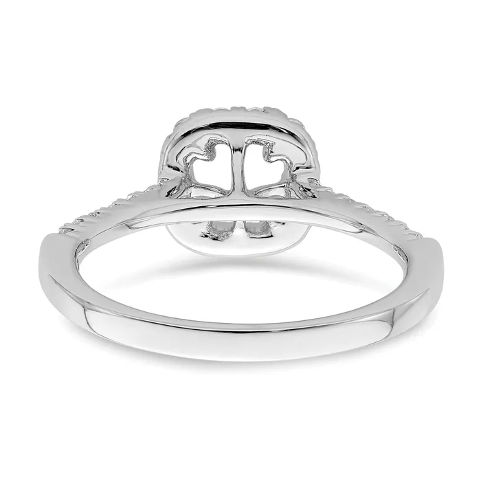 Rings Goldia 050ct CZ Solid Real 14K White Gold Ascher Halo Engagement Ring