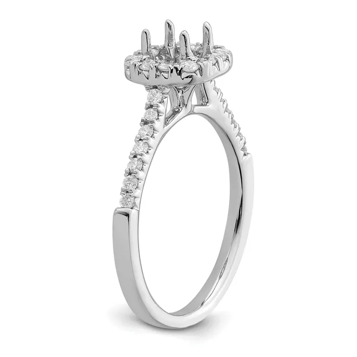 Rings Goldia 050ct CZ Solid Real 14K White Gold Ascher Halo Engagement Ring