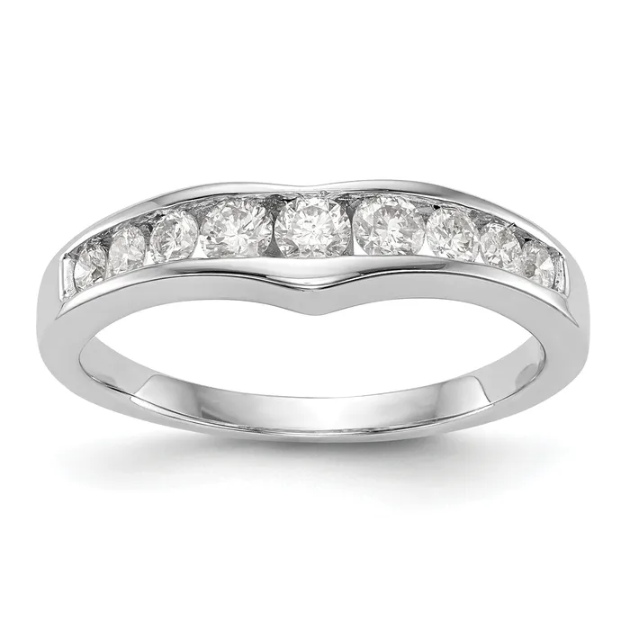 Rings Goldia 050ct CZ Solid Real 14K White Gold Wedding Band Ring