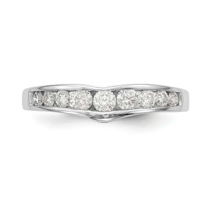 Rings Goldia 050ct CZ Solid Real 14K White Gold Wedding Band Ring