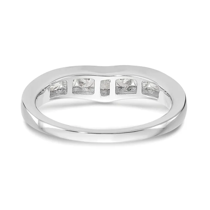 Rings Goldia 050ct CZ Solid Real 14K White Gold Wedding Band Ring