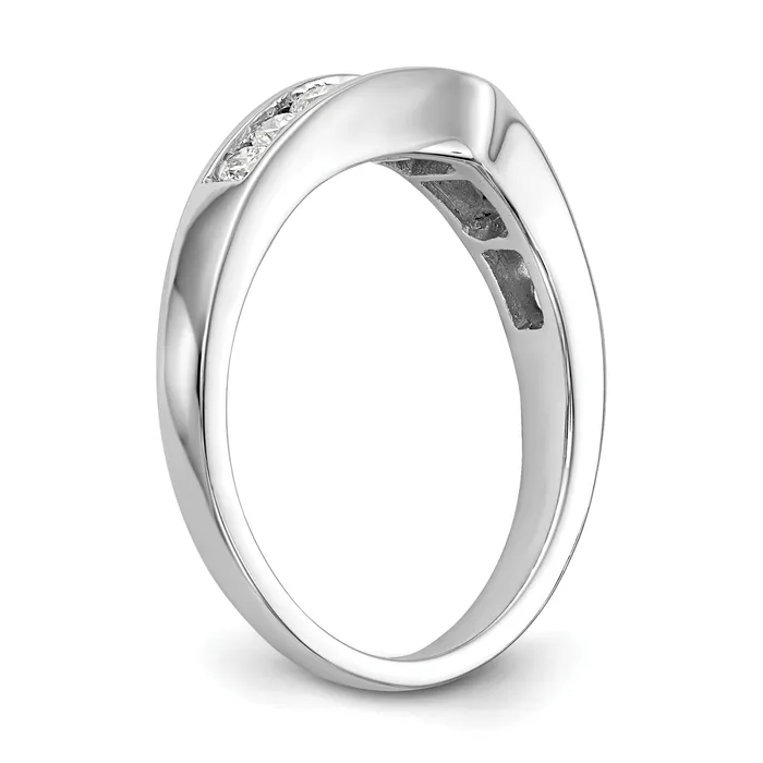 Rings Goldia 050ct CZ Solid Real 14K White Gold Wedding Band Ring