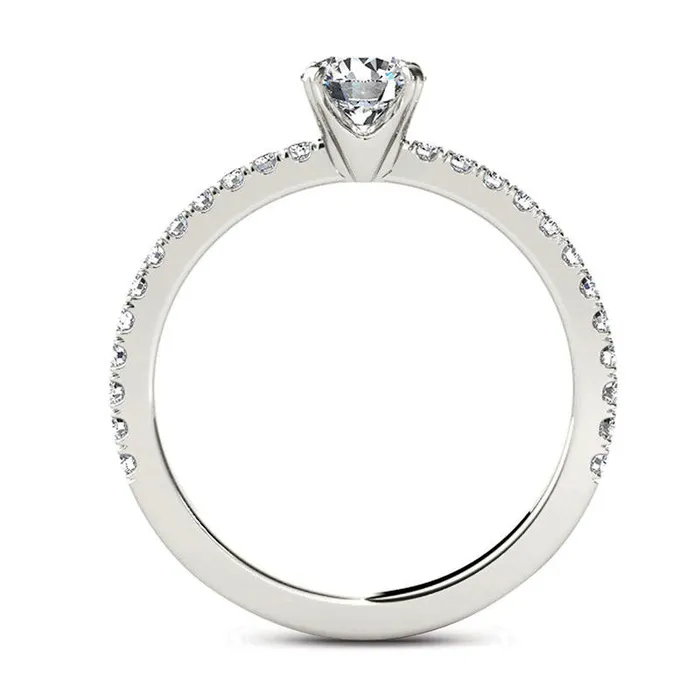 Rings Goldia 075 CT TW Natural Diamond Engagement Ring in Solid 14K White Gold Rings Goldia 075 CT TW Natural Diamond Engagement Ring in Solid 14K White Gold