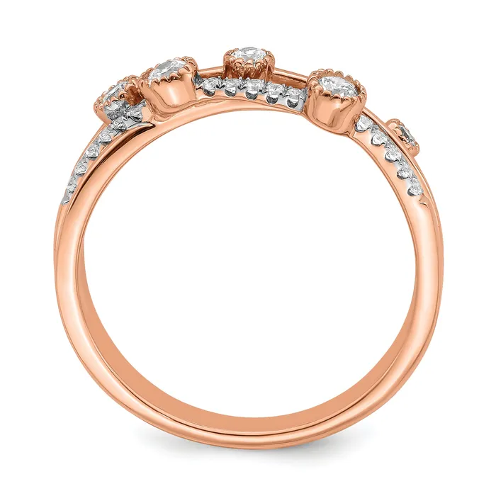 Rings Goldia 14k Rose Gold 14 Ct Lab Grown Diamond VSSI G Criss Cross Ring