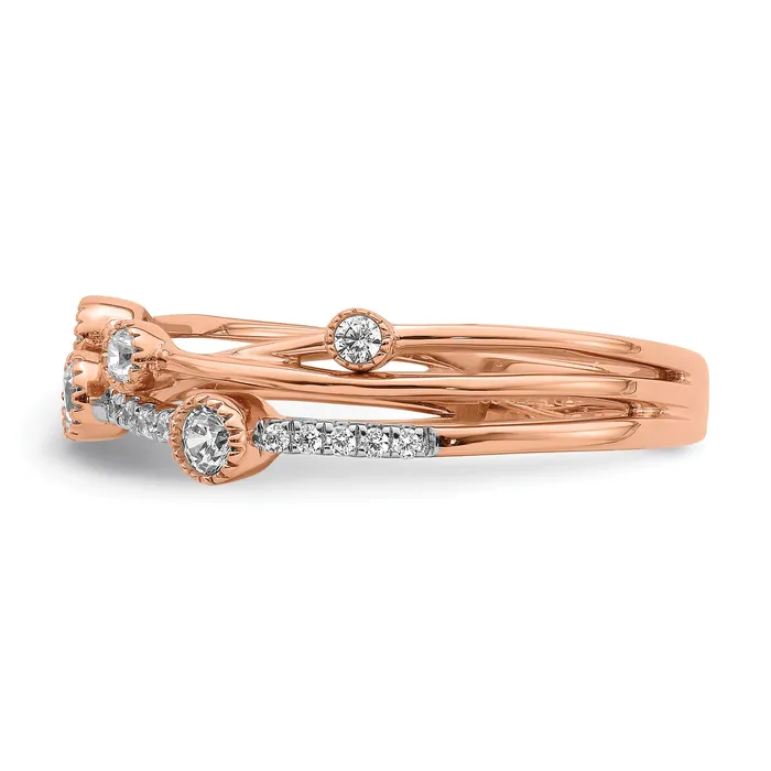 Rings Goldia 14k Rose Gold 14 Ct Lab Grown Diamond VSSI G Criss Cross Ring