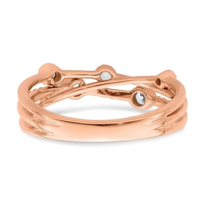Rings Goldia 14k Rose Gold 14 Ct Lab Grown Diamond VSSI G Criss Cross Ring