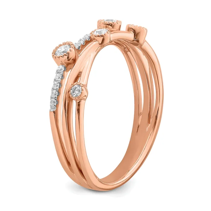 Rings Goldia 14k Rose Gold 14 Ct Lab Grown Diamond VSSI G Criss Cross Ring