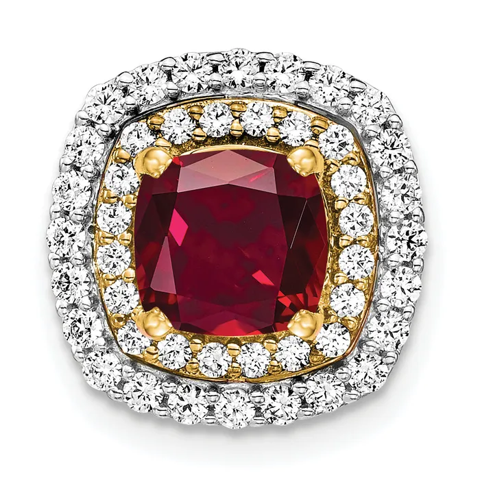 Rings Goldia 14k Twotone Two Tone 12 Ct Lab Grown Diamond VSSI G and Lab Created Ruby Chain Slide Pendant Rings Goldia 14k Twotone Two Tone 12 Ct Lab Grown Diamond VSSI G and Lab Created Ruby Chain Slide Pendant