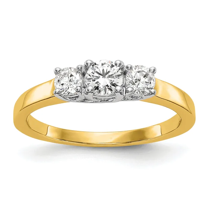 Rings Goldia 14k Twotone Two Tone 12 Ct Lab Grown Diamond VSSI G Three Stone Engagement Ring Rings Goldia 14k Twotone Two Tone 12 Ct Lab Grown Diamond VSSI G Three Stone Engagement Ring
