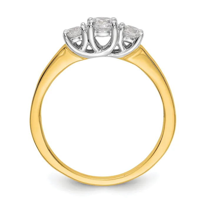 Rings Goldia 14k Twotone Two Tone 12 Ct Lab Grown Diamond VSSI G Three Stone Engagement Ring