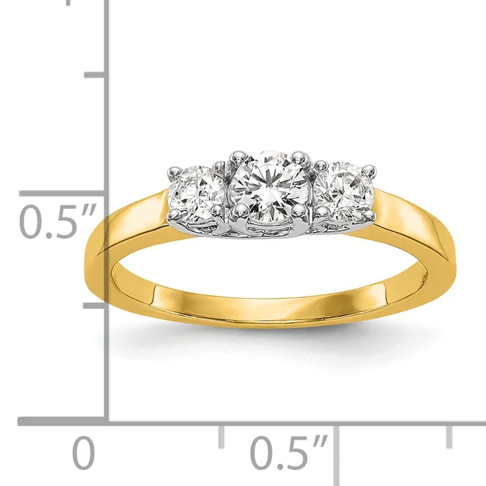 Rings Goldia 14k Twotone Two Tone 12 Ct Lab Grown Diamond VSSI G Three Stone Engagement Ring