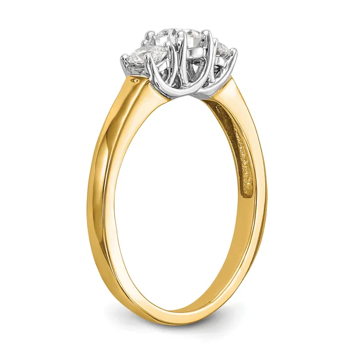 Rings Goldia 14k Twotone Two Tone 12 Ct Lab Grown Diamond VSSI G Three Stone Engagement Ring