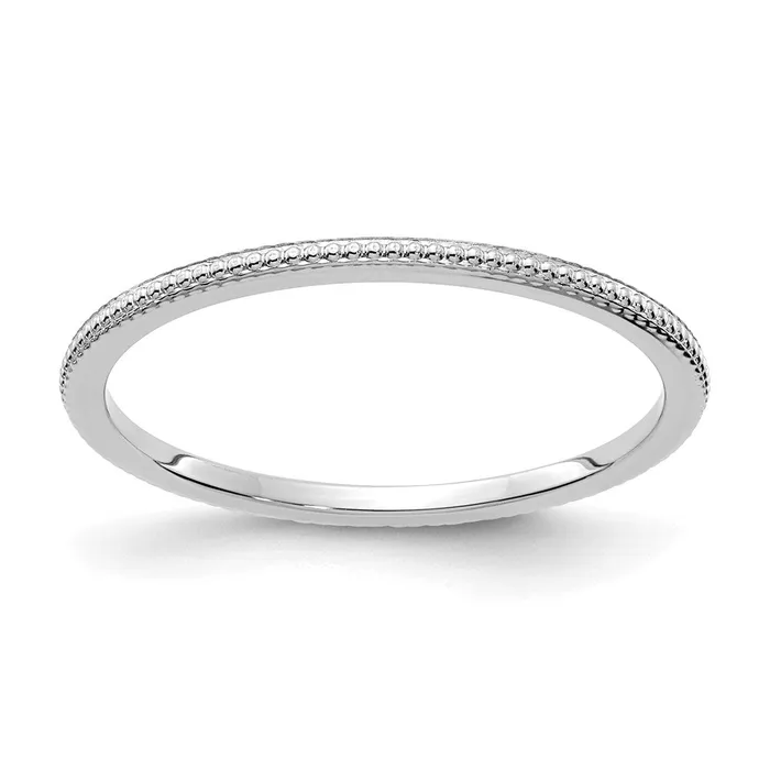 Rings Goldia 14K White Gold 12mm Bead Stackable Band