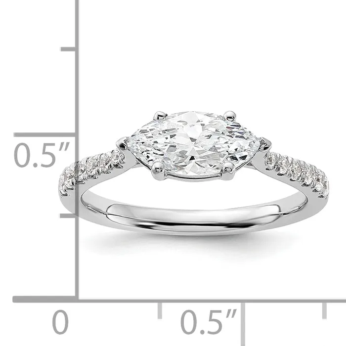 Rings Goldia 14k White Gold 15 Ct Lab Grown Diamond VSSI G 1 Ct Center EastWest Marquise Engagement Ring