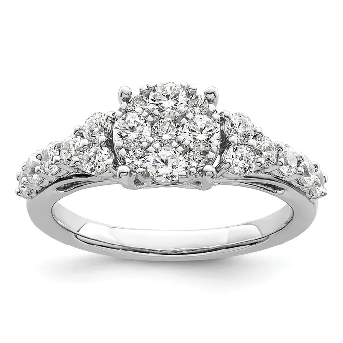 Rings Goldia 14k White Gold 1 Ct Lab Grown Diamond VSSI G Cluster Engagement Ring Rings Goldia 14k White Gold 1 Ct Lab Grown Diamond VSSI G Cluster Engagement Ring