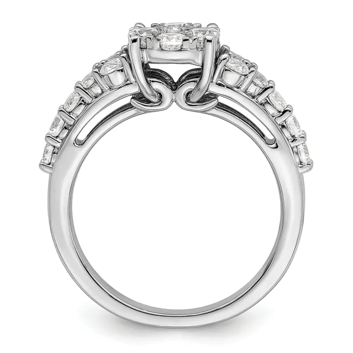 Rings Goldia 14k White Gold 1 Ct Lab Grown Diamond VSSI G Cluster Engagement Ring