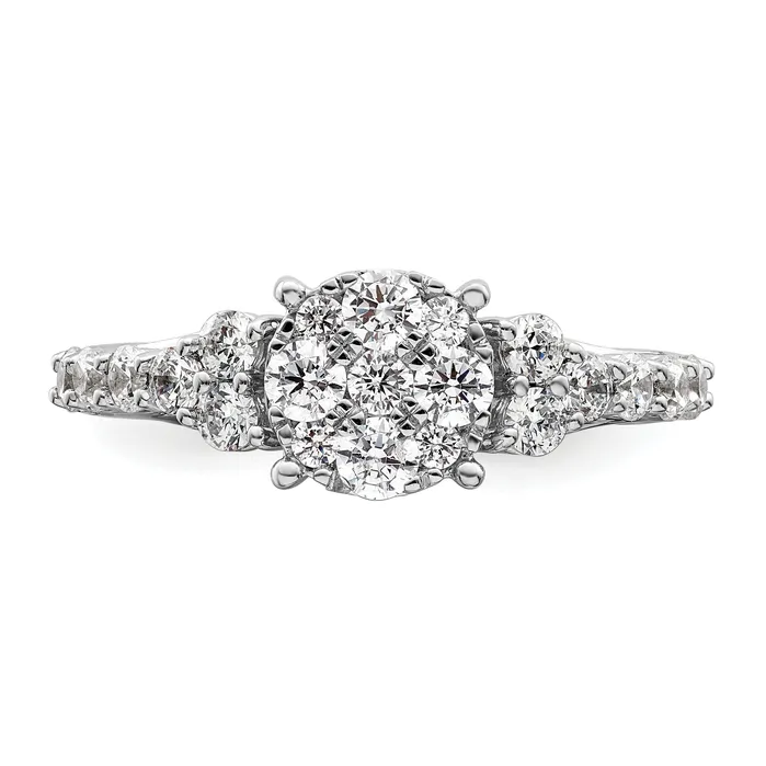 Rings Goldia 14k White Gold 1 Ct Lab Grown Diamond VSSI G Cluster Engagement Ring