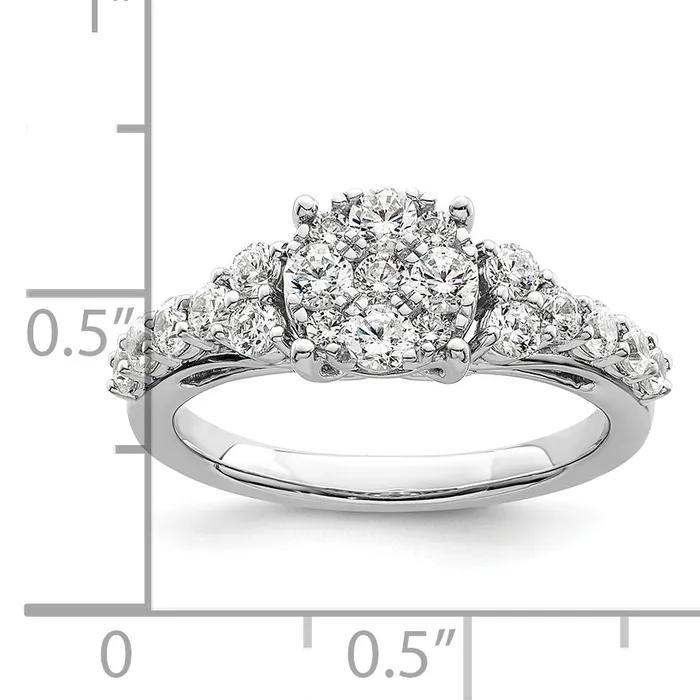 Rings Goldia 14k White Gold 1 Ct Lab Grown Diamond VSSI G Cluster Engagement Ring