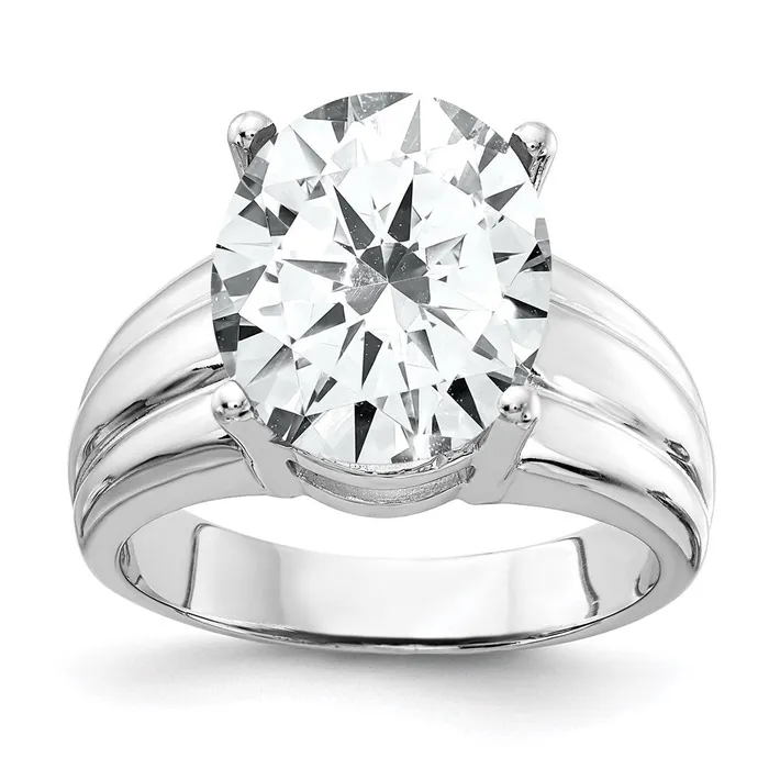 Rings Goldia 14k White Gold 12x10mm Oval Cubic Zirconia ring