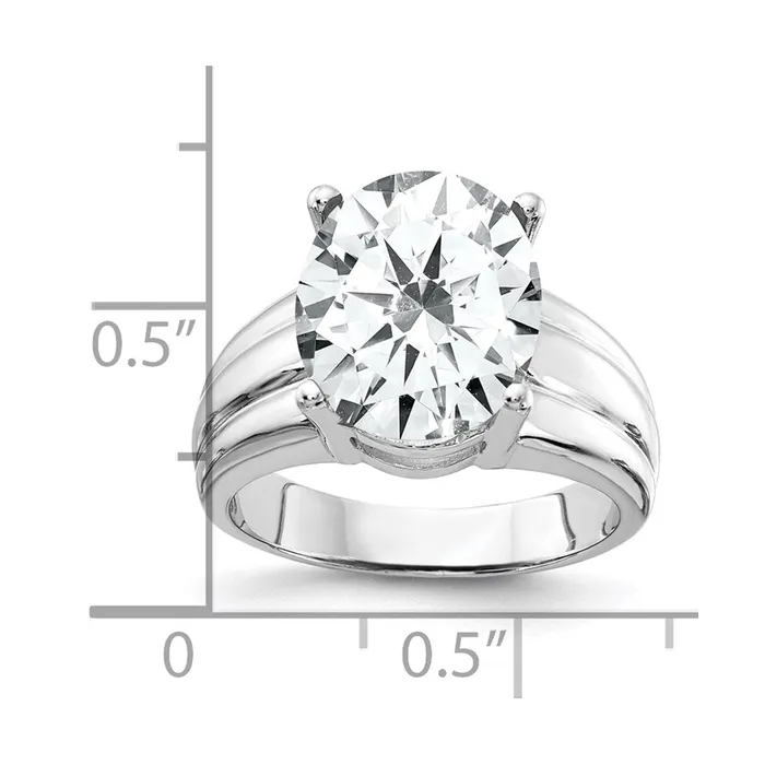 Rings Goldia 14k White Gold 12x10mm Oval Cubic Zirconia ring