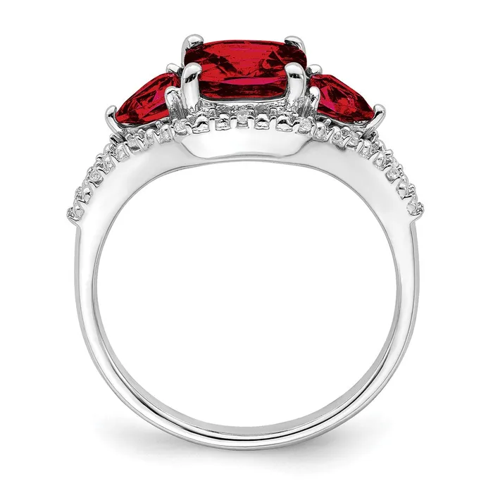 Rings Goldia 14k White Gold Garnet and Real Diamond Ring