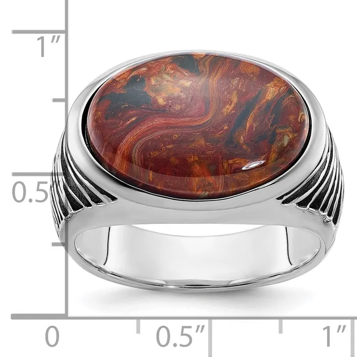 Rings Goldia 14k White Gold Mens Pietersite Ring Mounting