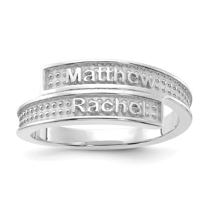 Rings Goldia 14K White Gold Personalized Polished and Textured Ring