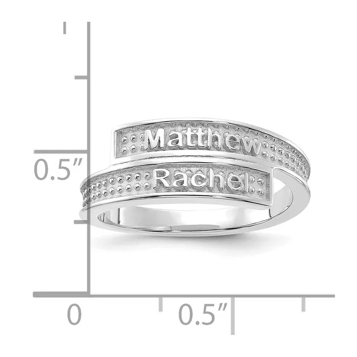 Rings Goldia 14K White Gold Personalized Polished and Textured Ring