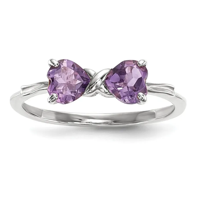 Rings Goldia 14k White Gold Polished Amethyst Bow Ring