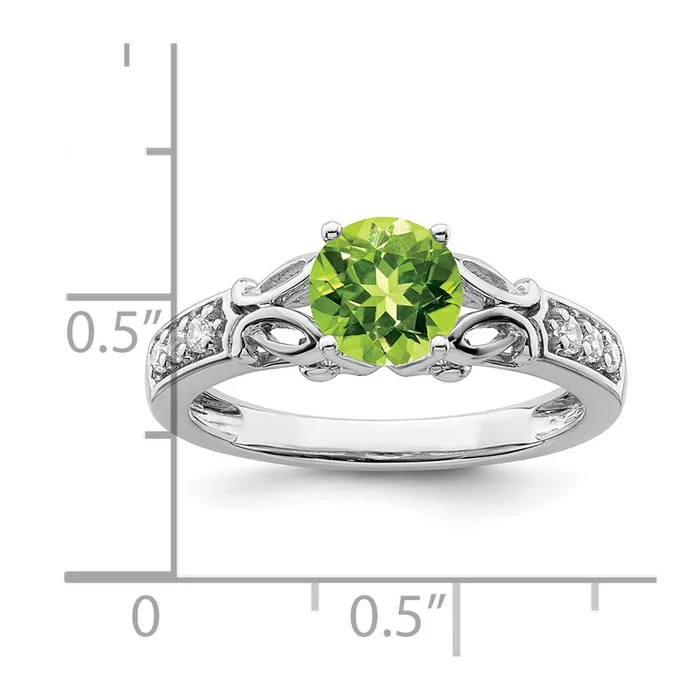Rings Goldia 14k White Gold Polished Peridot and Real Diamond Ring