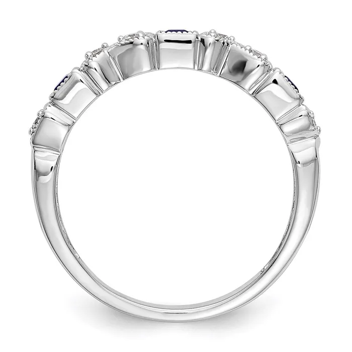 Rings Goldia 14k White Gold Real Diamond wSapphire Band