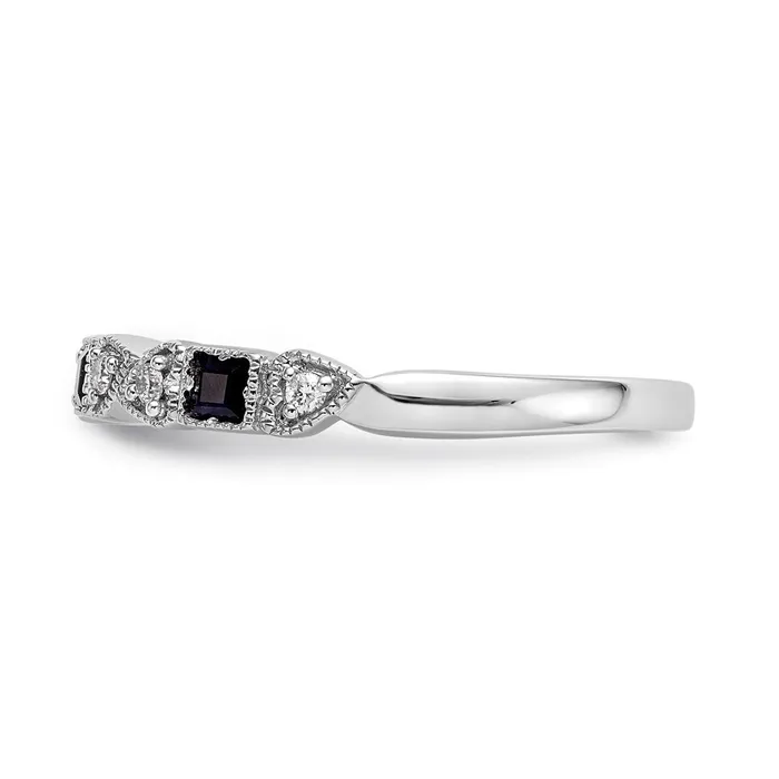 Rings Goldia 14k White Gold Real Diamond wSapphire Band