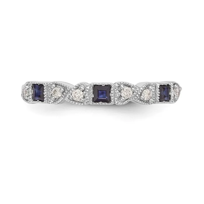 Rings Goldia 14k White Gold Real Diamond wSapphire Band