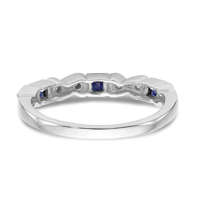 Rings Goldia 14k White Gold Real Diamond wSapphire Band