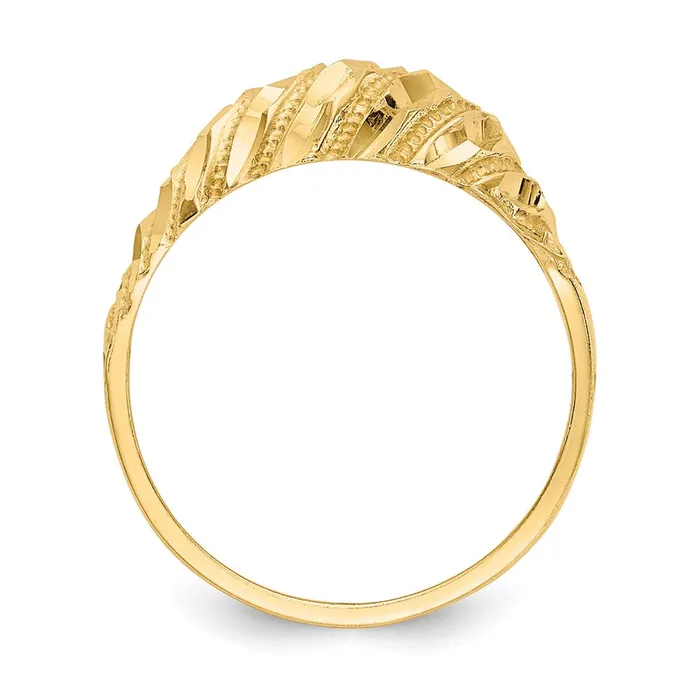 Rings Goldia 14K Yellow Gold Real Diamond Cut Dome Ring