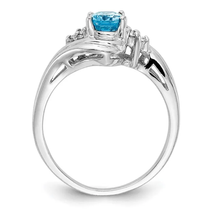 Rings goldiaca 14k White Gold 7x5mm Oval Blue Topaz Checker A Real Diamond ring Rings goldiaca 14k White Gold 7x5mm Oval Blue Topaz Checker A Real Diamond ring