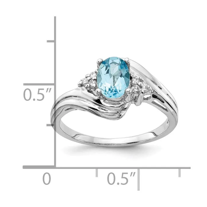 Rings goldiaca 14k White Gold 7x5mm Oval Blue Topaz Checker A Real Diamond ring Rings goldiaca 14k White Gold 7x5mm Oval Blue Topaz Checker A Real Diamond ring