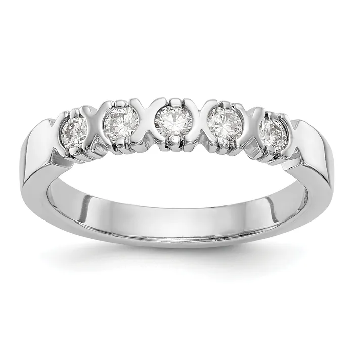 Rings Goldiacom 14K White Gold 5 Stone Diamond Band