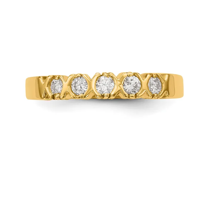Rings Goldiacom 14K White Gold 5 Stone Diamond Band