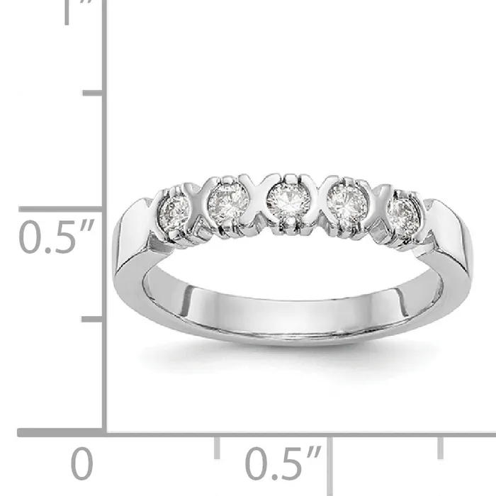 Rings Goldiacom 14K White Gold 5 Stone Diamond Band