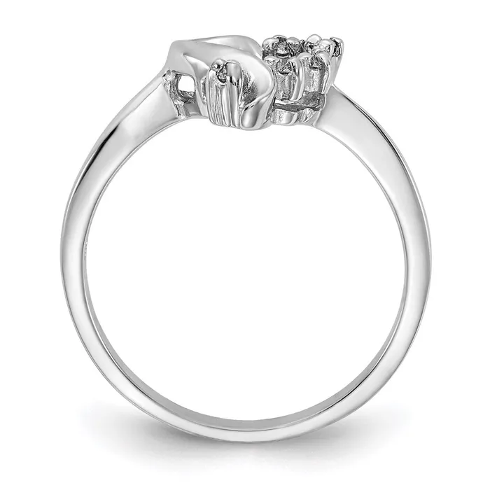 Rings Goldiacom 14k White Gold AA Real Diamond Heart Ring