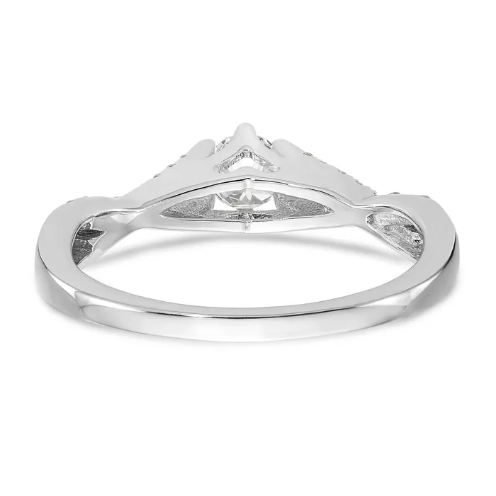 Rings Goldiacom 14k White Gold Diamond Round CZ Criss Cross Engagement Ring