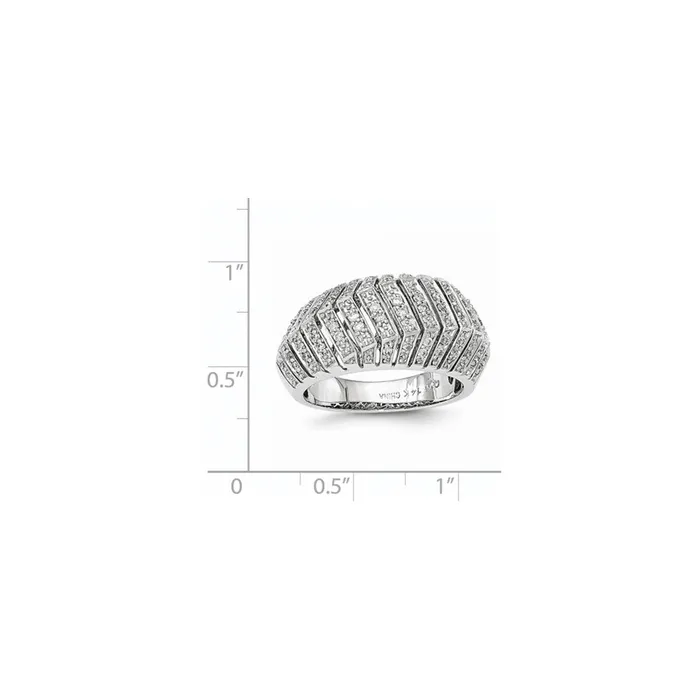 Rings Goldiacom 14K White Gold Real Diamond Pav Ring
