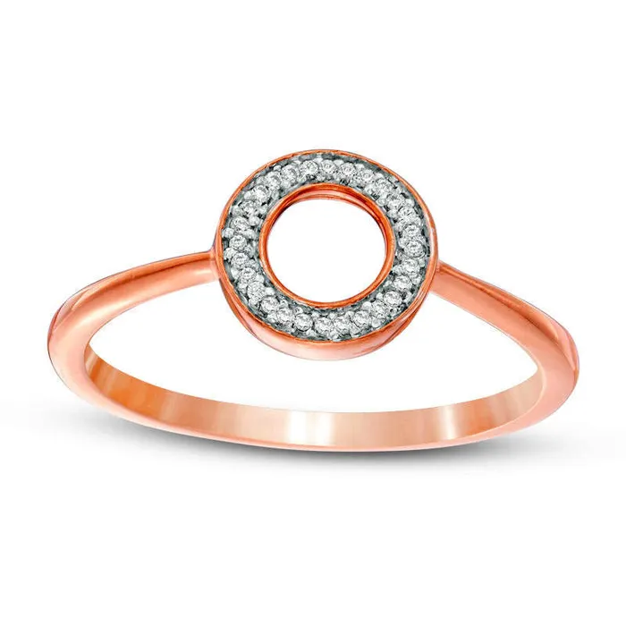 Rings Goldia Natural Diamond Accent Circle Ring in Solid 10K Rose Gold